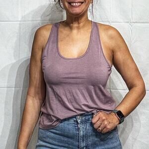 Johnny Was Calme Purple Effect Draped Racer Back Tank Top Sz M NWT